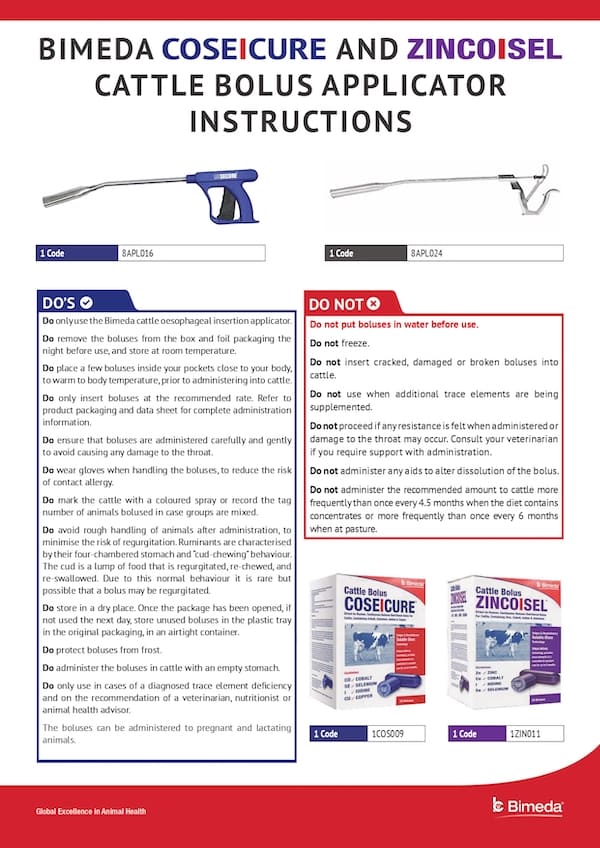 Cattle Applicator Instructions